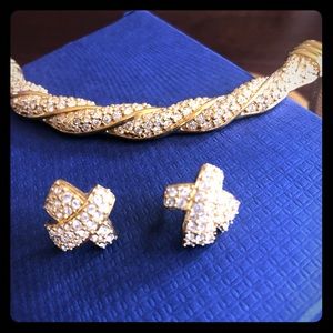 Swarovski Swan Necklace and Earring Set